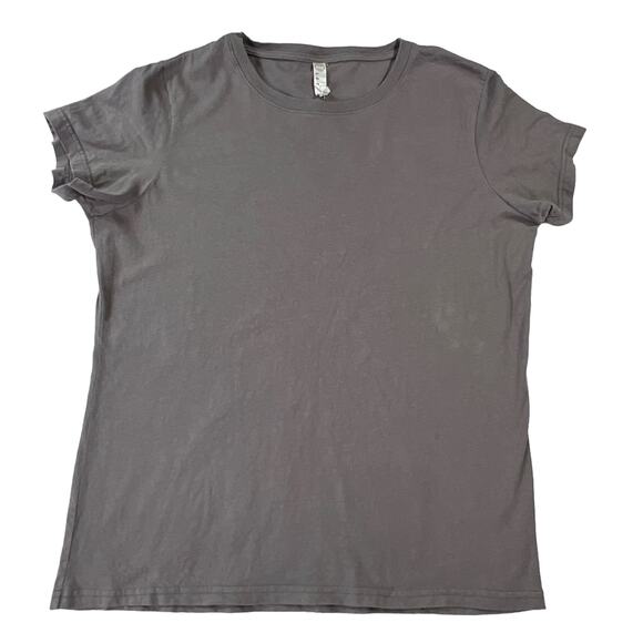 LAT Tops - LAT Scoop Neck Tee Shirt Top Medium Ladies Lge Short Sleeve Charcoal 100% Cotton